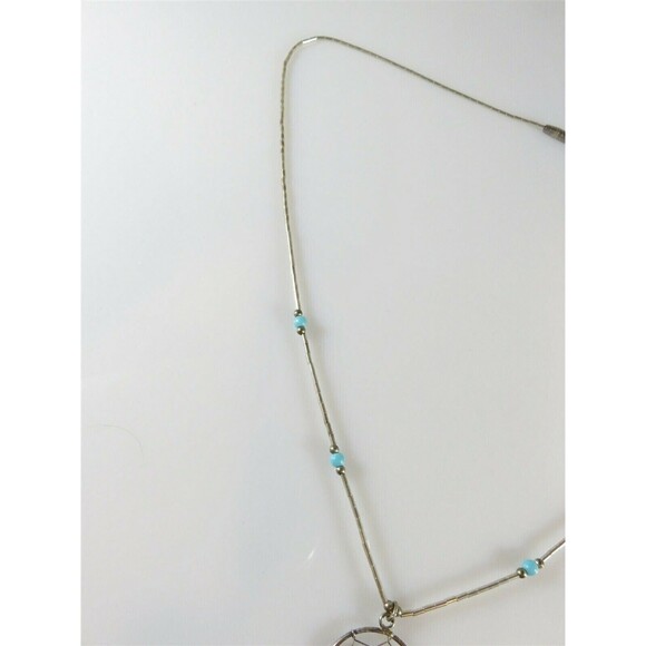 Liquid Silver Dream Weaver 18.5" Turquoise Necklace Sterling Silver - Picture 5 of 9